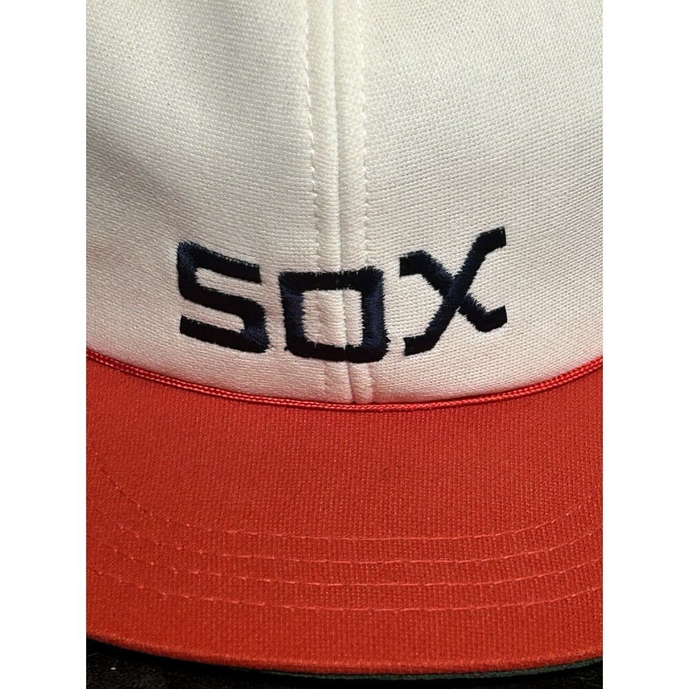 Vintage 1980s Chicago White Sox Mesh Snapback Baseball Cap Hat Sz Jr Boys Child - Picture 5 of 5